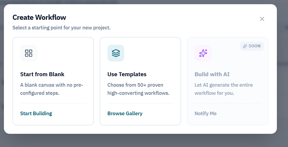 Choose how to start a workflow