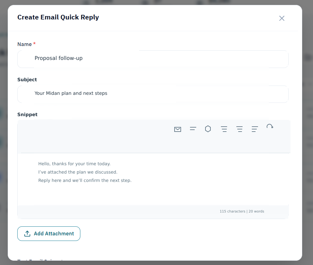 Prepare a reusable email reply