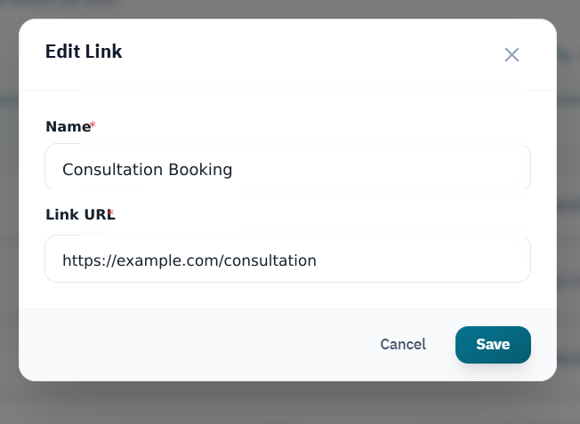 Update a saved link