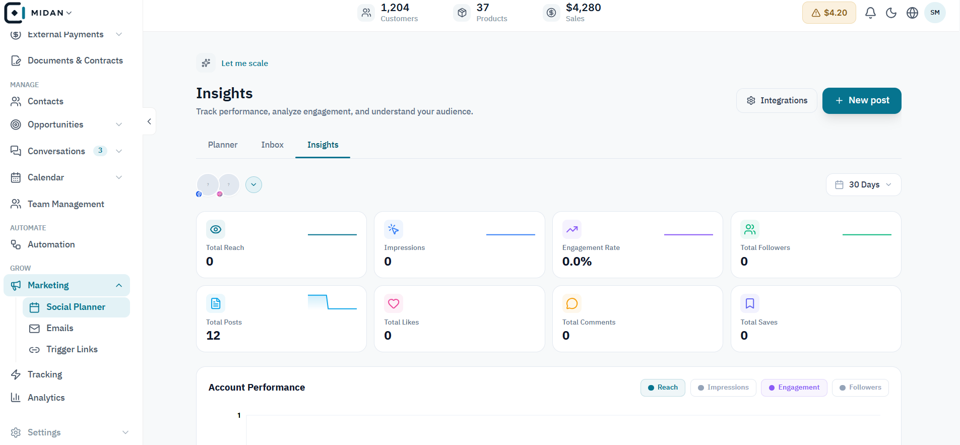 Measure social reach and engagement