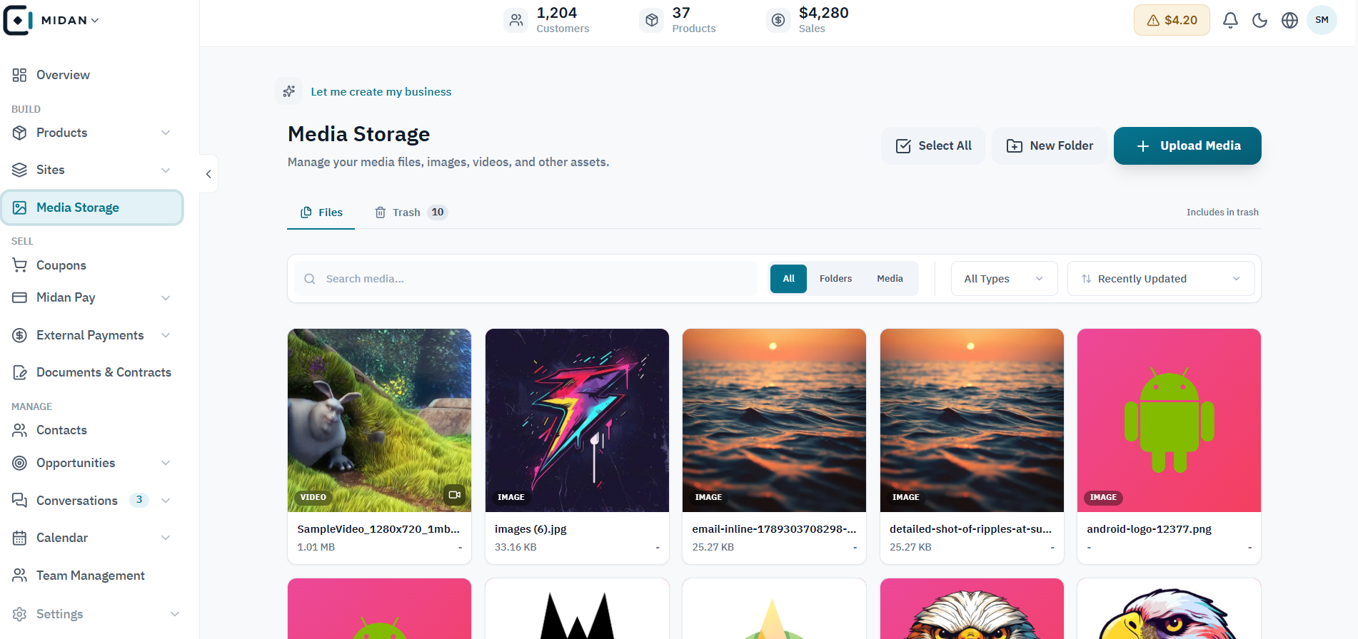 Browse the shared media library