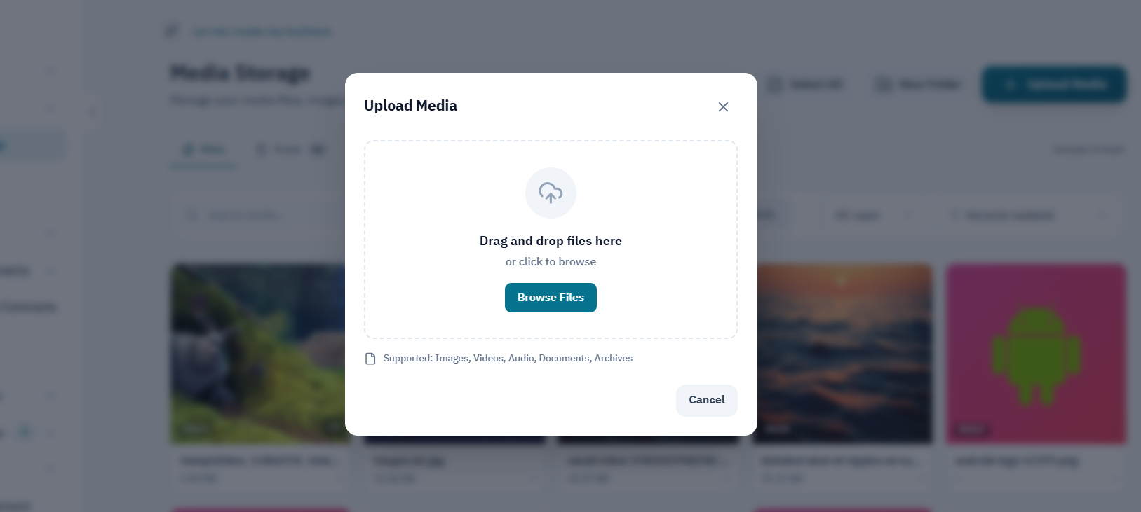Upload new media in one step