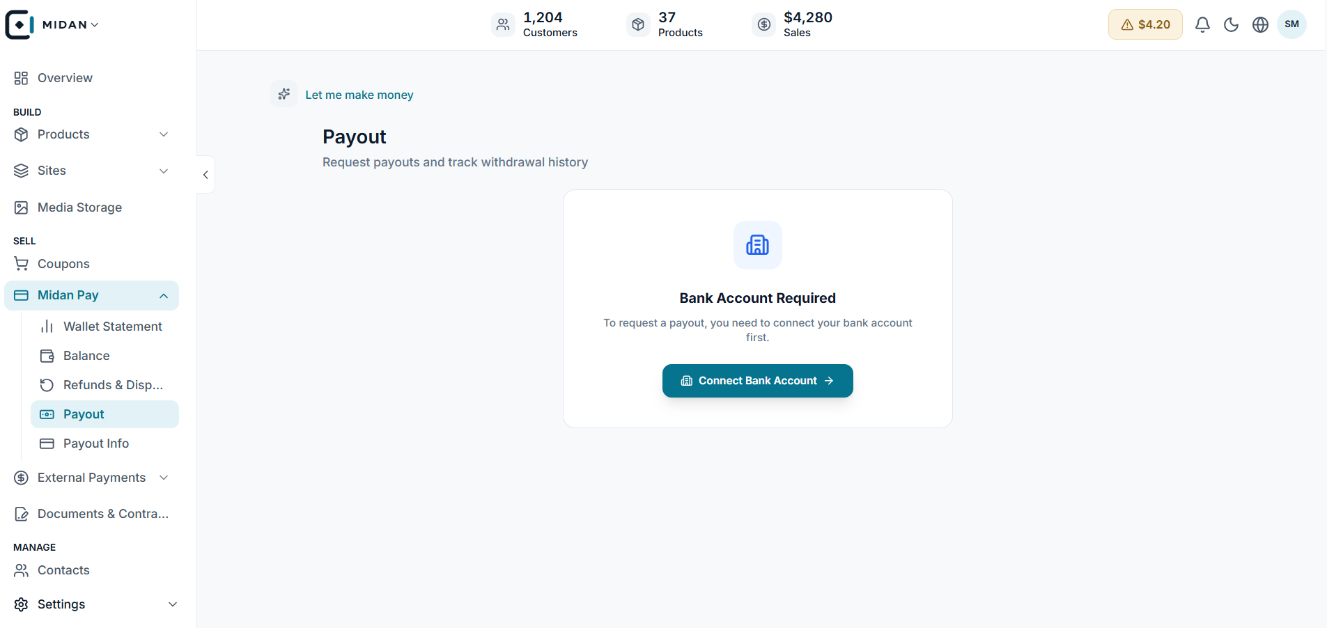 Request a payout