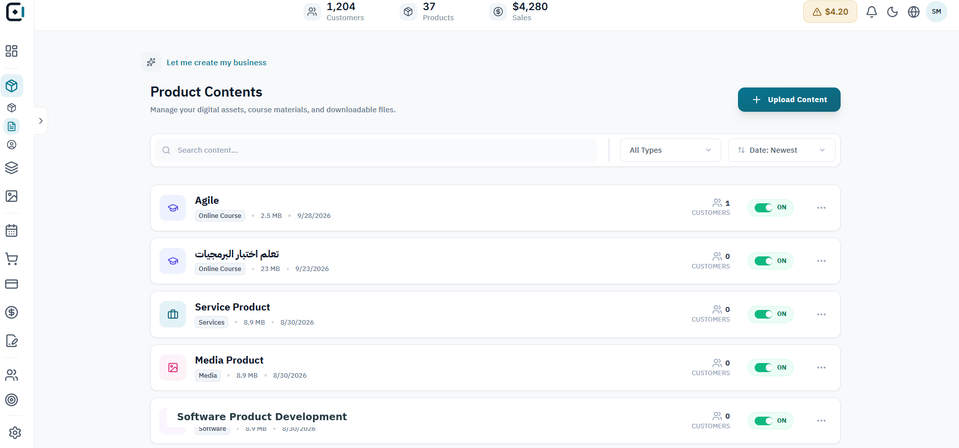 Manage product content in one list