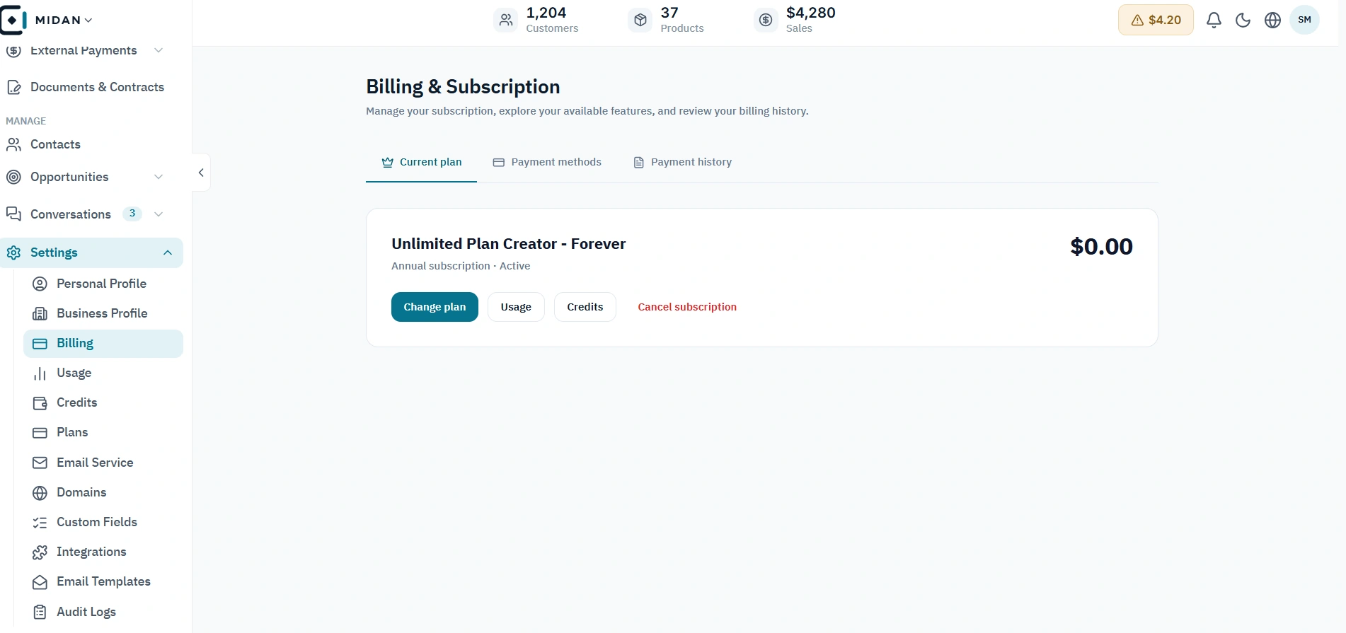 Billing and subscription