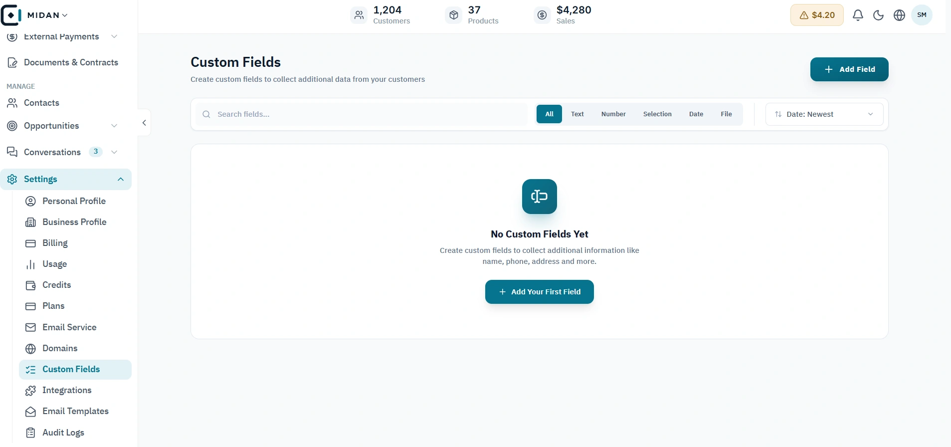 Custom fields