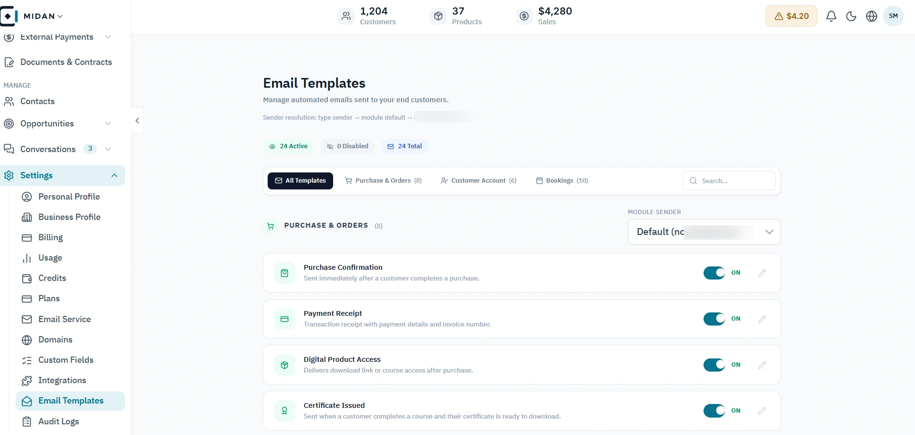 Email templates