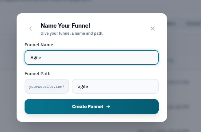 Name a funnel and set its path